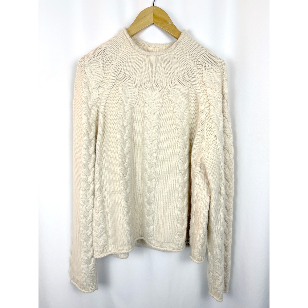 Collection 2025 Cashmere Cable Knit Rollneck Chunky Fisherman 90s Sweater XL
